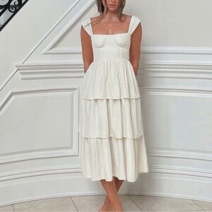 Weworewhat white Ruffle dress